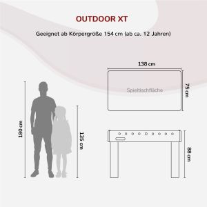 Kickertisch Outdoor-XT, wasserfester Fußballtisch | Carromco