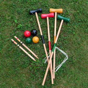 Wikinger Krocket Spiel-Set für 4 Spieler aus Kiefernholz | Carromco