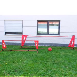 Kickit Pro (Doubles) – Fußball meets Tennis, XL-Netz (3,66m) für 4 Spieler, Outdoor-Ballspiel, Fußballspiel Set für den Park, Garten, Strand | Kickit