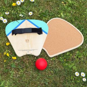 Paddle Ball Schläger Set, Outdoor-Ballspiel mit Holz-Paddles, Gartenspiel, Strandspiel | BS Toys