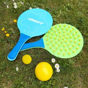 Stick & Play Ball Schläger Set, Outdoor-Ballspiel mit Schlägern, Gartenspiel, Strandspiel | alldoro